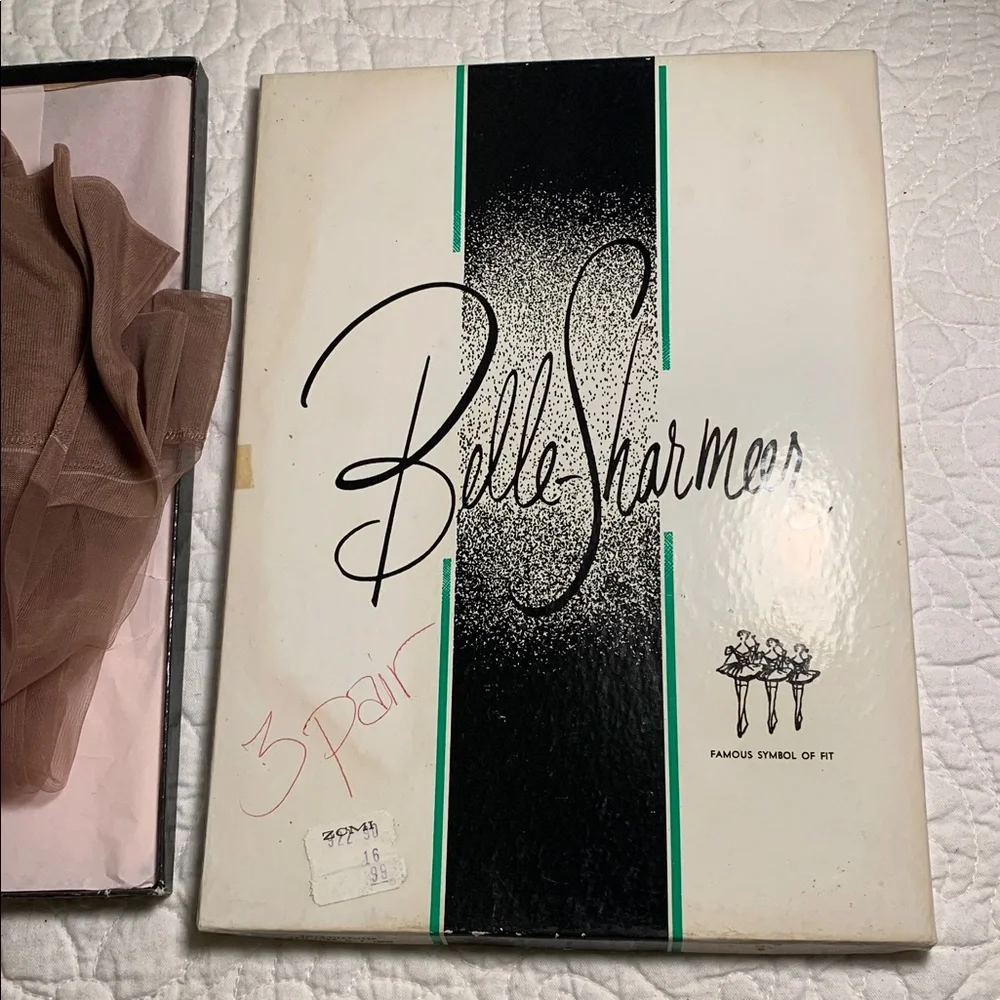 Belle Sharmeer Vintage 3-Pair Sheer Stockings NEW-Never worn Seamless Thigh high